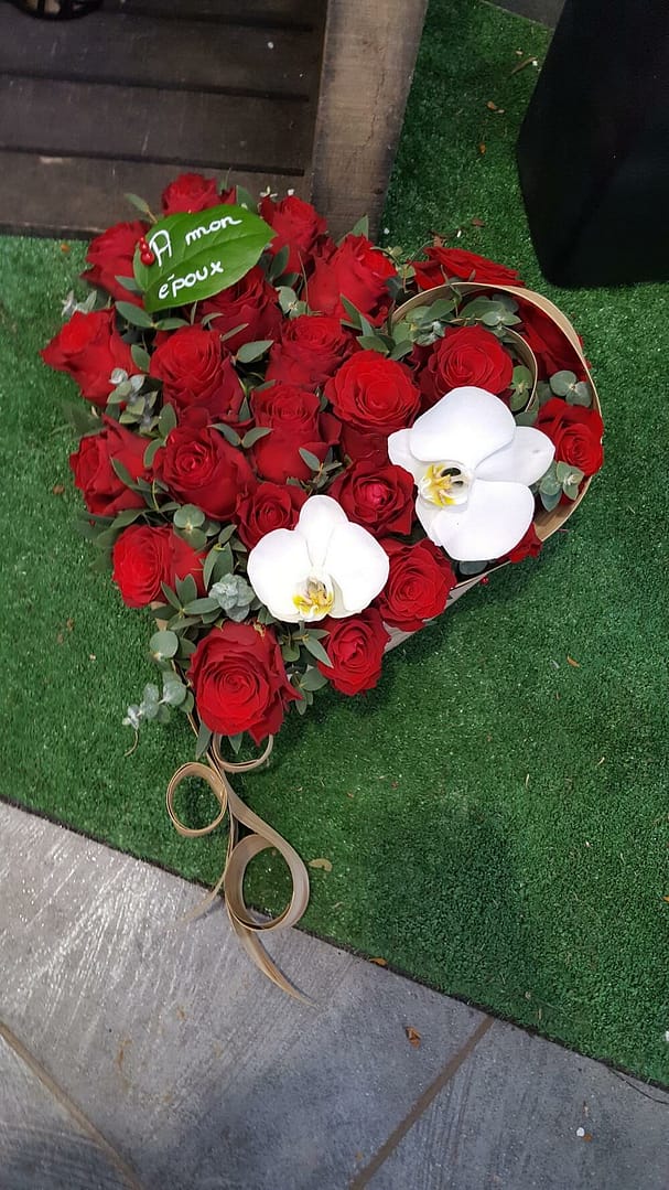 coeur rose deuil
