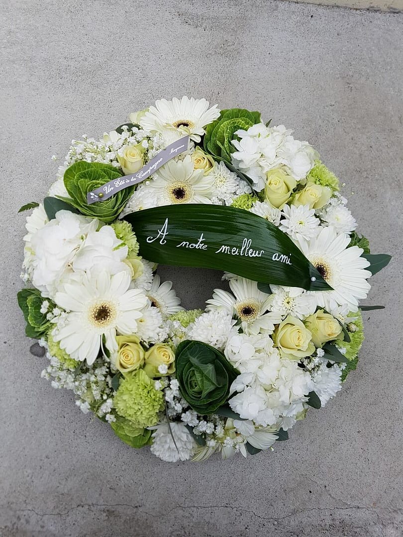 deuil gerbe fleurs mayenne fleuriste